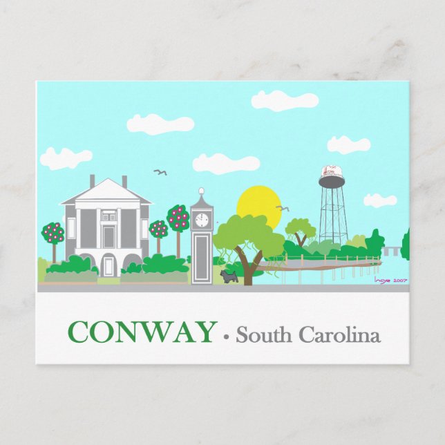 Carte Postale Conway, SC - Charme (Devant)