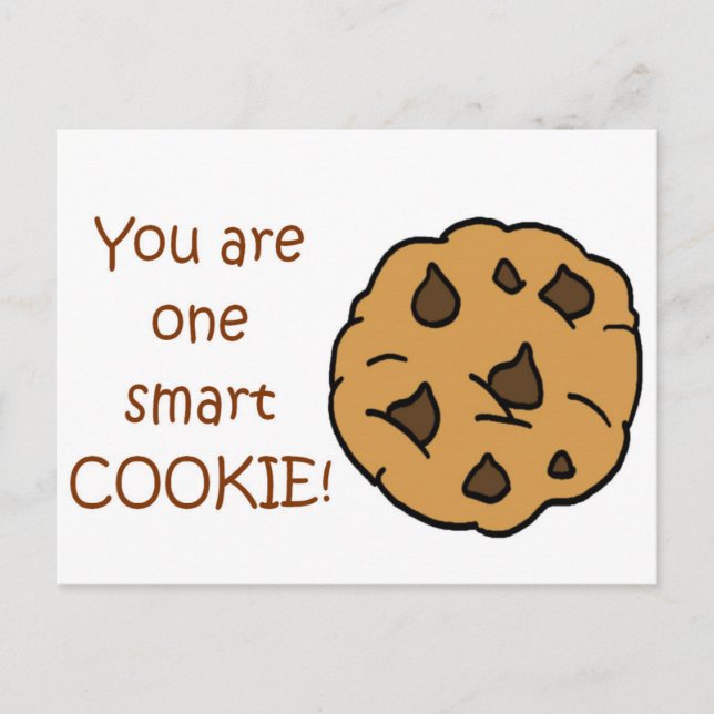 Carte Postale Cookie Intelligente - Citation Drôle (Devant)