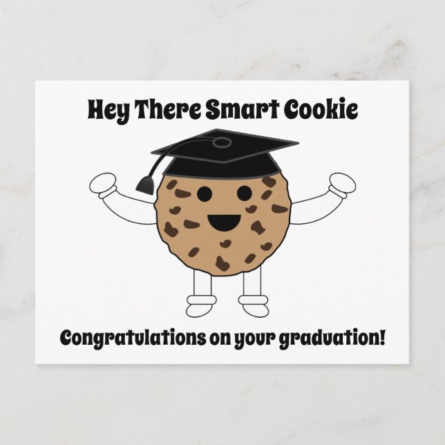 Carte Postale Cookie intelligente de fin d'études drôle Personna (Devant)