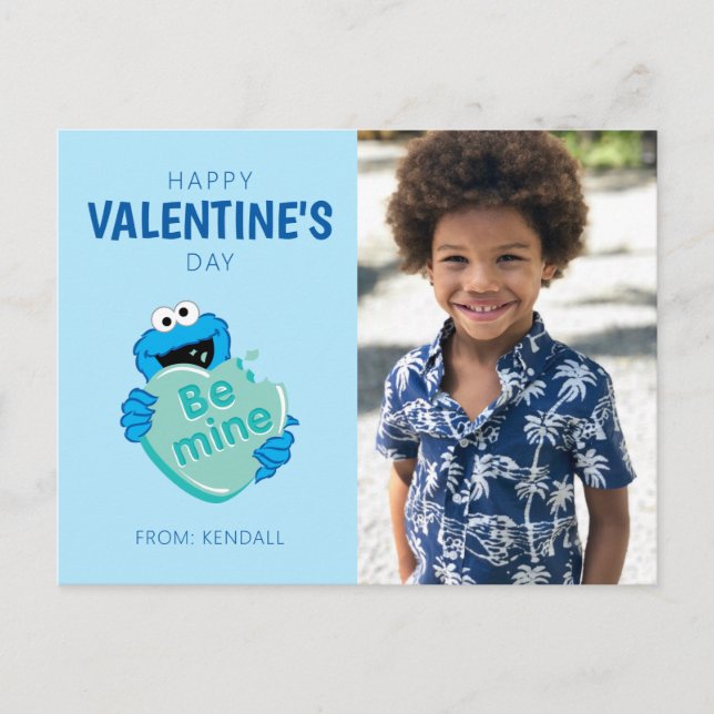 Carte Postale Cookie Monster "Be Mine" Candy Saint-Valentin (Devant)