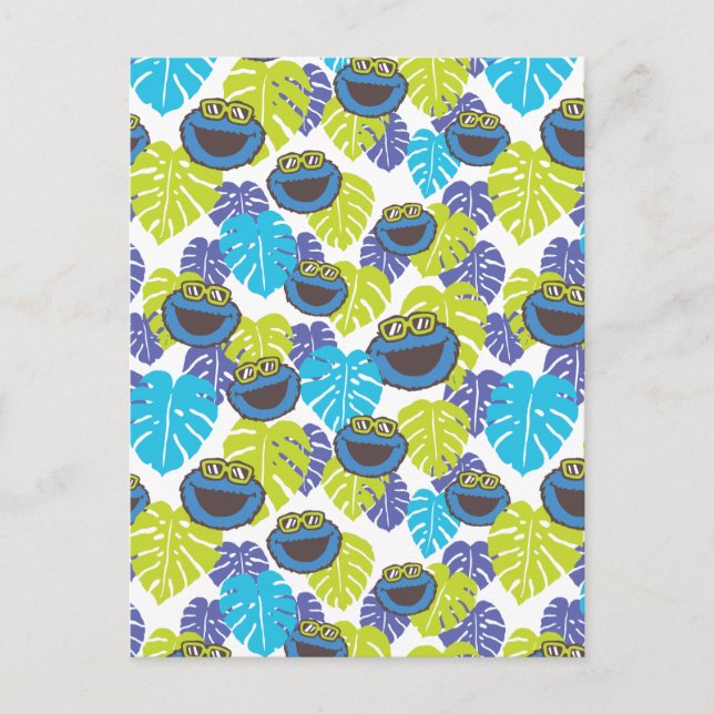 Carte Postale Cookie Monster | Motif tropical