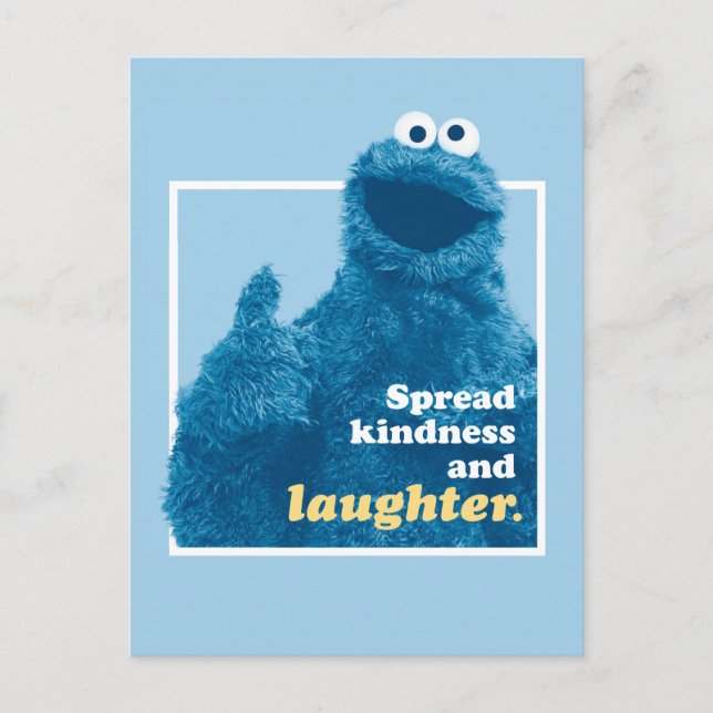 Carte Postale Cookie Monster | Répandre la gentillesse et le rir (Devant)