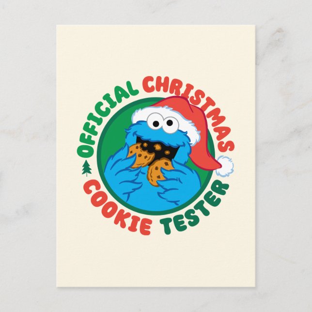 Carte Postale Cookie Monster | Tester officiel de biscuits de No (Devant)