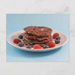 Carte Postale Cookies aux pépites de chocolat avec des baies Pho