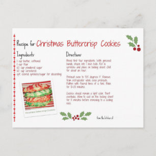 Carte Postale Cookies beurre de Noël