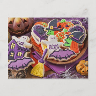 Carte Postale Cookies Colorés Pour La Fête D'Halloween