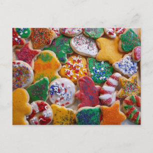 Carte Postale Cookies de Noël I Pâtisserie colorée des Fêtes