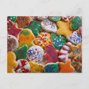 Carte Postale Cookies de Noël Je Cuisine de vacances colorée