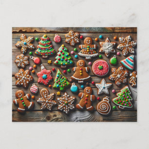 Carte Postale Cookies de pain d'épice de Noël, Post-croisement