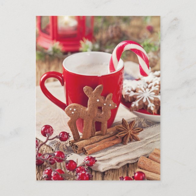 Carte Postale Cookies de rennes de pain d'épice (Devant)
