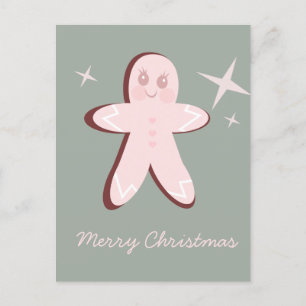 Carte Postale Cookies en pain d'épice rétro Noël Super