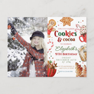 Carte Postale Cookies et cacao de fête de Noël d'anniversaire