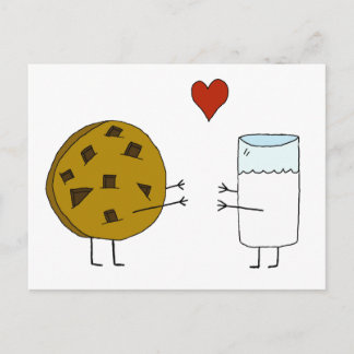 Carte postale Cookies et Lait