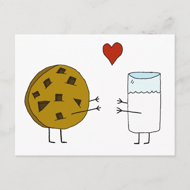 Carte postale Cookies et Lait (Devant)