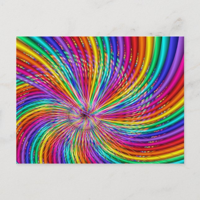 Carte Postale Cool Abstrait mignon "Rainbow Swirl" (Devant)