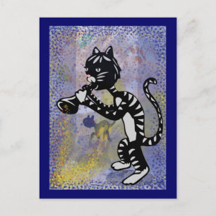Carte postale cool Alley Jazz Cat