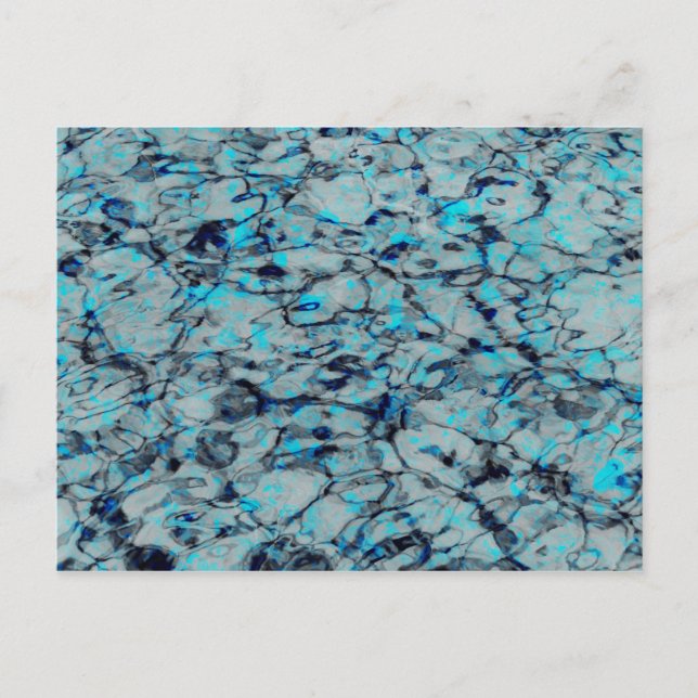 Carte Postale Cool, art numérique moderne d'aquarelle bleue (Devant)