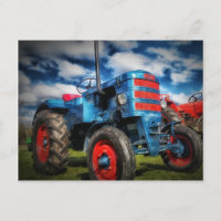 Cool Bleu Rouge Tracteur d'antiquités cadeaux pour