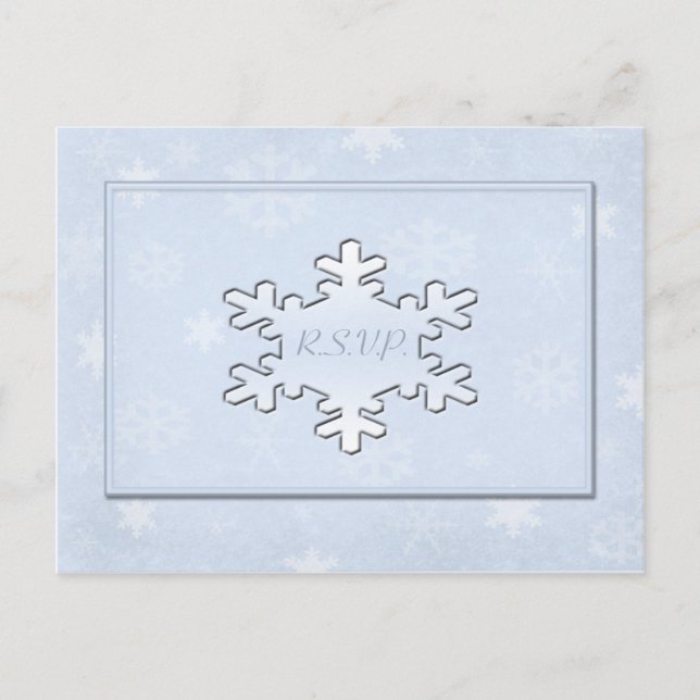 Carte postale cool Blue Winter Wedding R.S.V.P. (Devant)