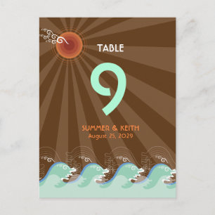 Carte Postale Cool d'été de la plage Vagues Brown Sun Table Numé