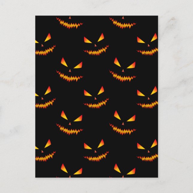 Carte Postale Cool effrayant Jack O'Lantern visage motif d'Hallo (Devant)