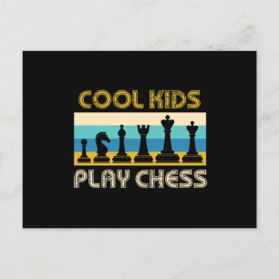 Carte Postale Cool Enfants Jouer aux échecs Checkmate Board Pièc