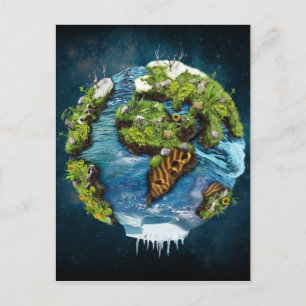 Carte Postale Cool Future Planète Earth Globe Design