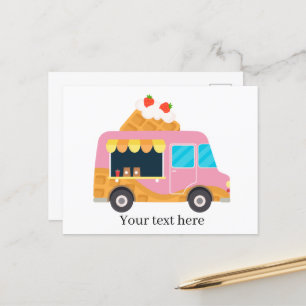 Carte Postale cool gaufre food truck ajouter du texte