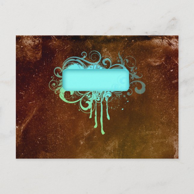 Carte Postale Cool Grunge Monogram Copper Paint Drift (Devant)