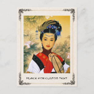 Carte Postale Cool jeune belle princesse chinoise Guo Jin art