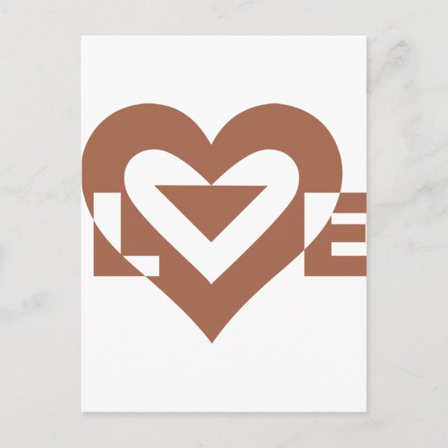 Carte Postale Cool Love Graphic, Mocha Brown (Devant)