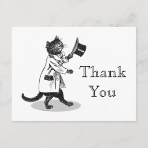 Carte postale cool Merci personnalisée Chat