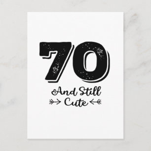 Carte Postale cool mignon 70e anniversaire citation des paroles