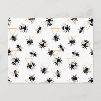 Carte Postale Cool Modern Queen Bees Pattern