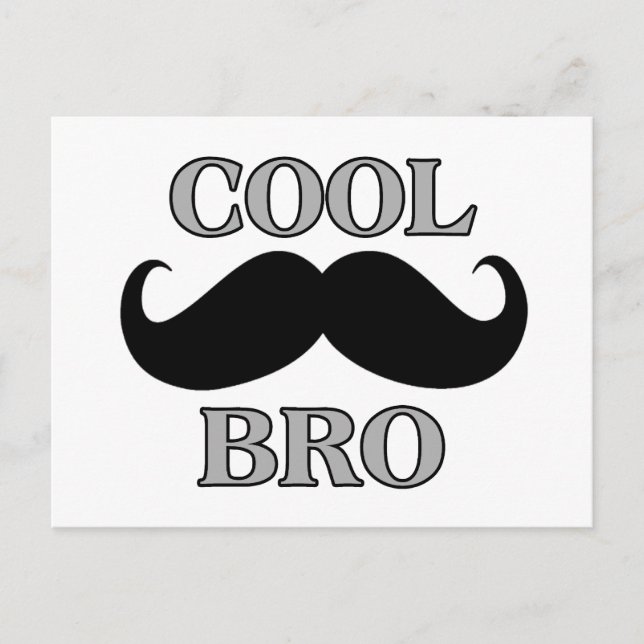 Carte Postale Cool Mustache Bro (Devant)