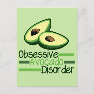 Carte Postale Cool Obsessionnel Avocado Disorder Green