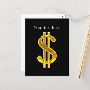 Carte Postale Cool or argent signe personnalisable
