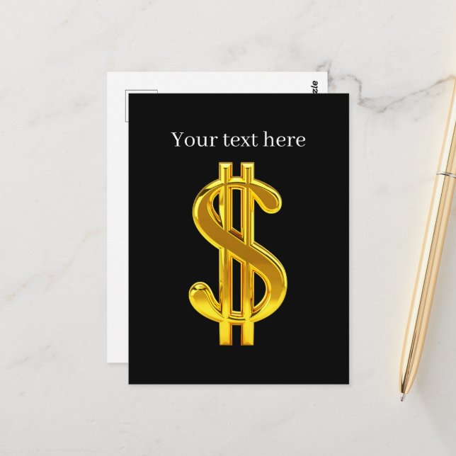Carte Postale Cool or argent signe personnalisable (Devant/Arrière en situation)