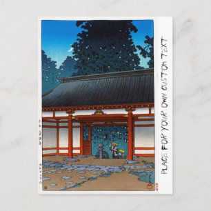 Carte Postale Cool oriental japanee Hasui Kawase village de nuit