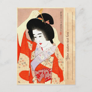 Carte Postale Cool oriental japonais classique geisha lady art
