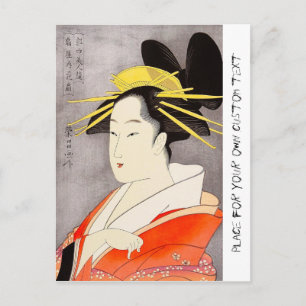 Carte Postale Cool oriental japonais classique geisha lady art