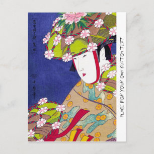 Carte Postale Cool oriental japonais classique geisha lady art