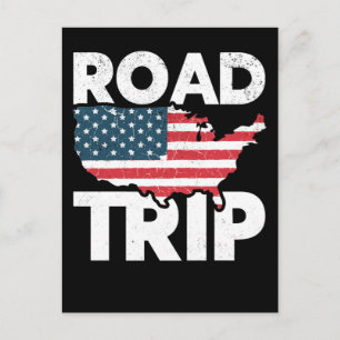 Carte Postale Cool Road Trip American Traveler USA Travel
