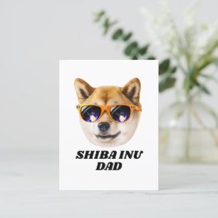 Carte Postale Cool Shiba Inu Papa Portant Fête des pères Lunette