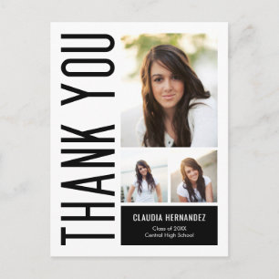 Carte Postale Cool simple Editable couleur Merci de graduation d