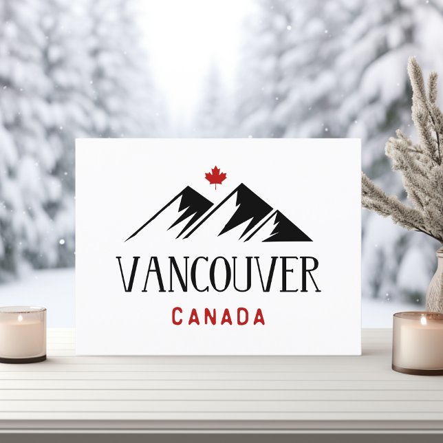 Carte Postale Cool Vancouver Canada Mountains Maple Leaf (Créateur téléchargé)