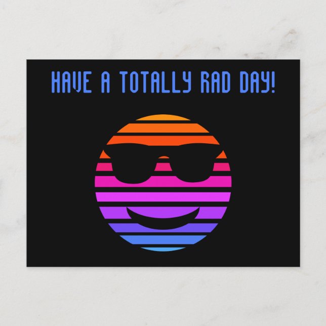 Carte Postale Cool Vaporwave Emoji Message personnalisé Jour de  (Devant)