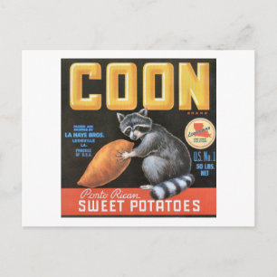 Carte Postale Coon "Porto Rican" Pommes de terre sucrées Étiquet