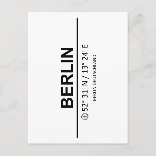 Carte Postale Coordinates Berlin (Devant)