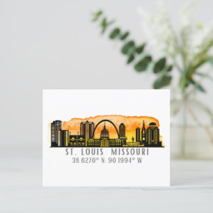 Carte Postale Coordinates de St. Louis Skyline